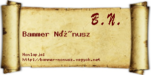 Bammer Nónusz névjegykártya